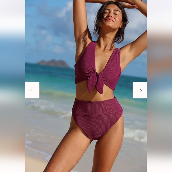 Beach Riot Dallas Ribbed Bikini Set Purple Plum - Picture 6 of 7